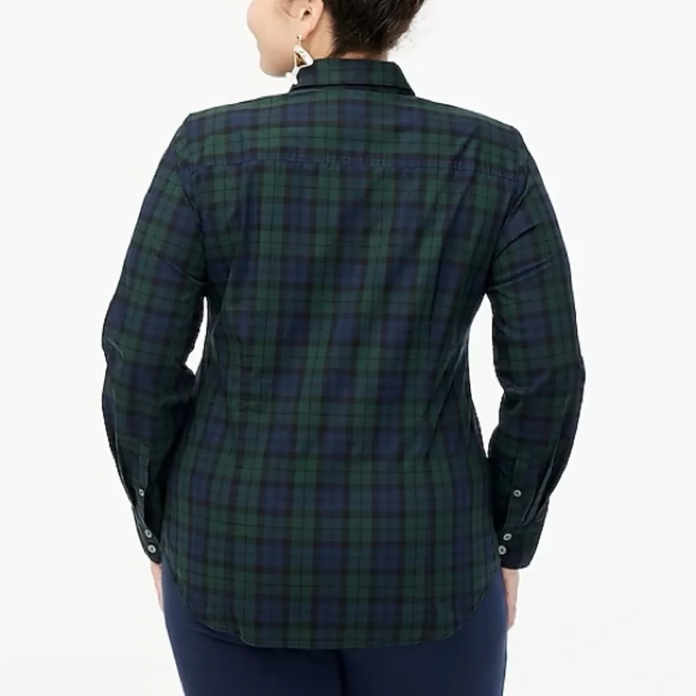 J. Crew Factory Black Watch Plaid Cotton Poplin shirt in Signature Fit - Picture 5 of 11